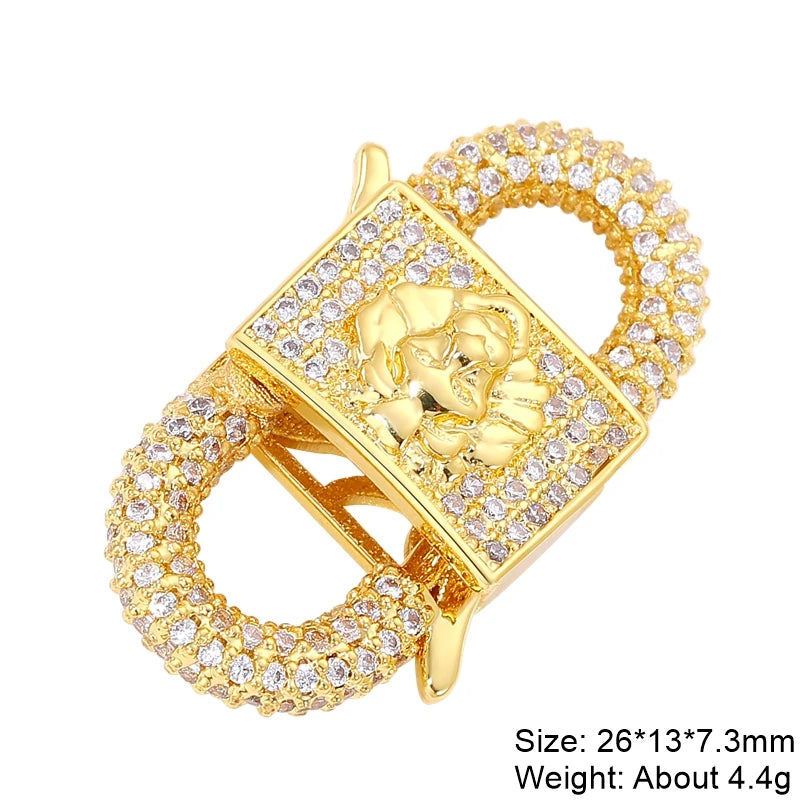 JUYA Gold Zirconia Clasp Hook Fasteners for Bracelets Silver Pearls for Jewellery Making Accessories Luxury Necklace Closures