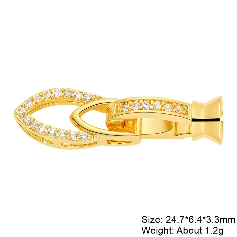 JUYA Gold Zirconia Clasp Hook Fasteners for Bracelets Silver Pearls for Jewellery Making Accessories Luxury Necklace Closures