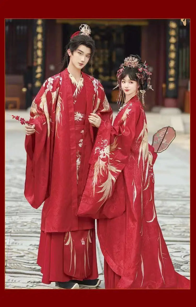 Chinese Style Wedding Costume Traditional Song Dynasty Bride Groom Clothes Halloween Cosplay Suit Couples Art Photography Outfit