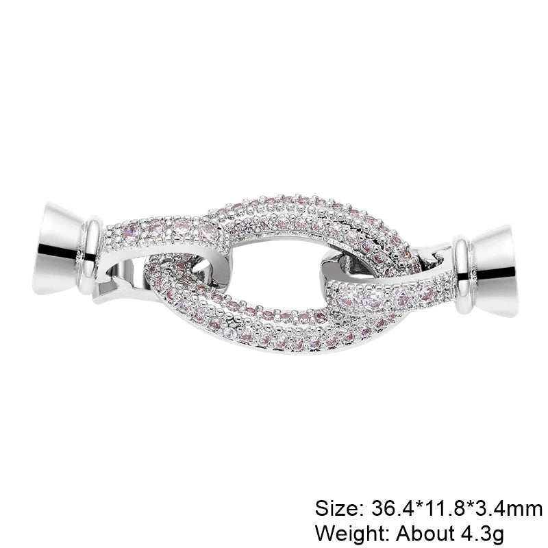 JUYA Gold Zirconia Clasp Hook Fasteners for Bracelets Silver Pearls for Jewellery Making Accessories Luxury Necklace Closures