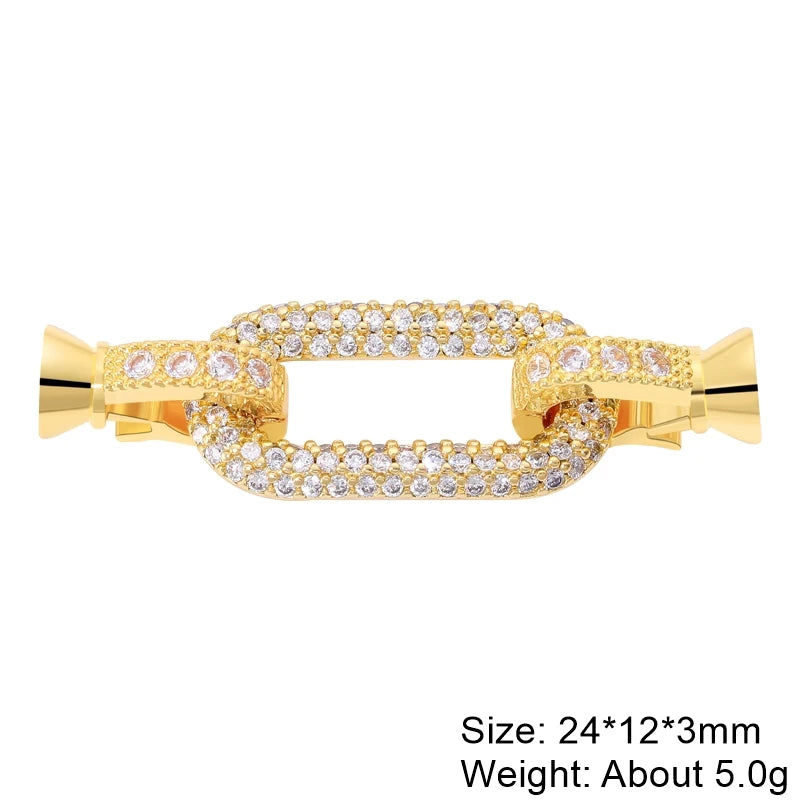 JUYA Gold Zirconia Clasp Hook Fasteners for Bracelets Silver Pearls for Jewellery Making Accessories Luxury Necklace Closures