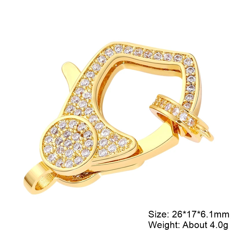 JUYA Gold Zirconia Clasp Hook Fasteners for Bracelets Silver Pearls for Jewellery Making Accessories Luxury Necklace Closures