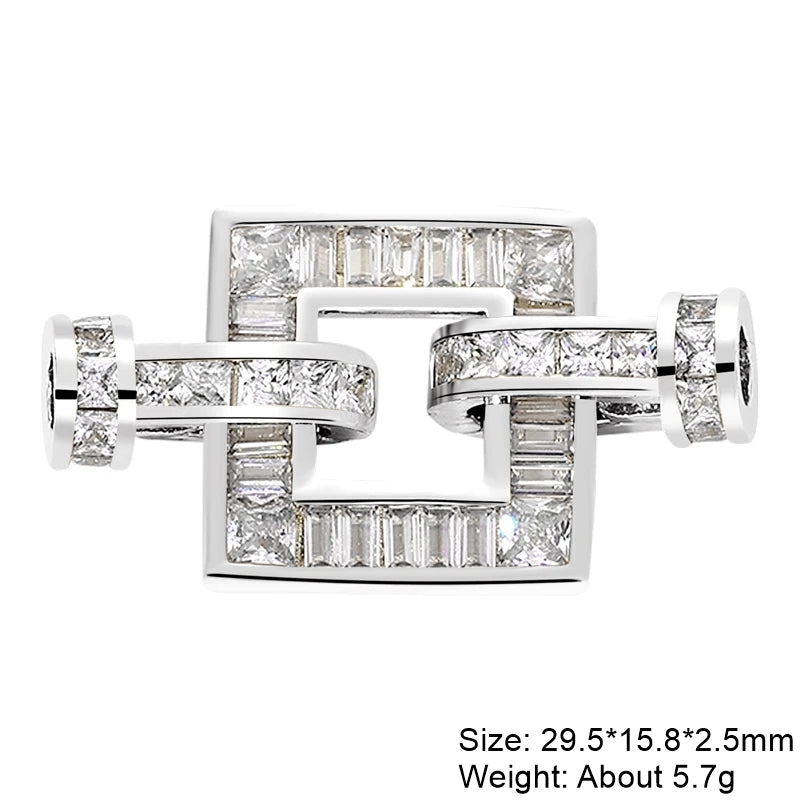 JUYA Gold Zirconia Clasp Hook Fasteners for Bracelets Silver Pearls for Jewellery Making Accessories Luxury Necklace Closures