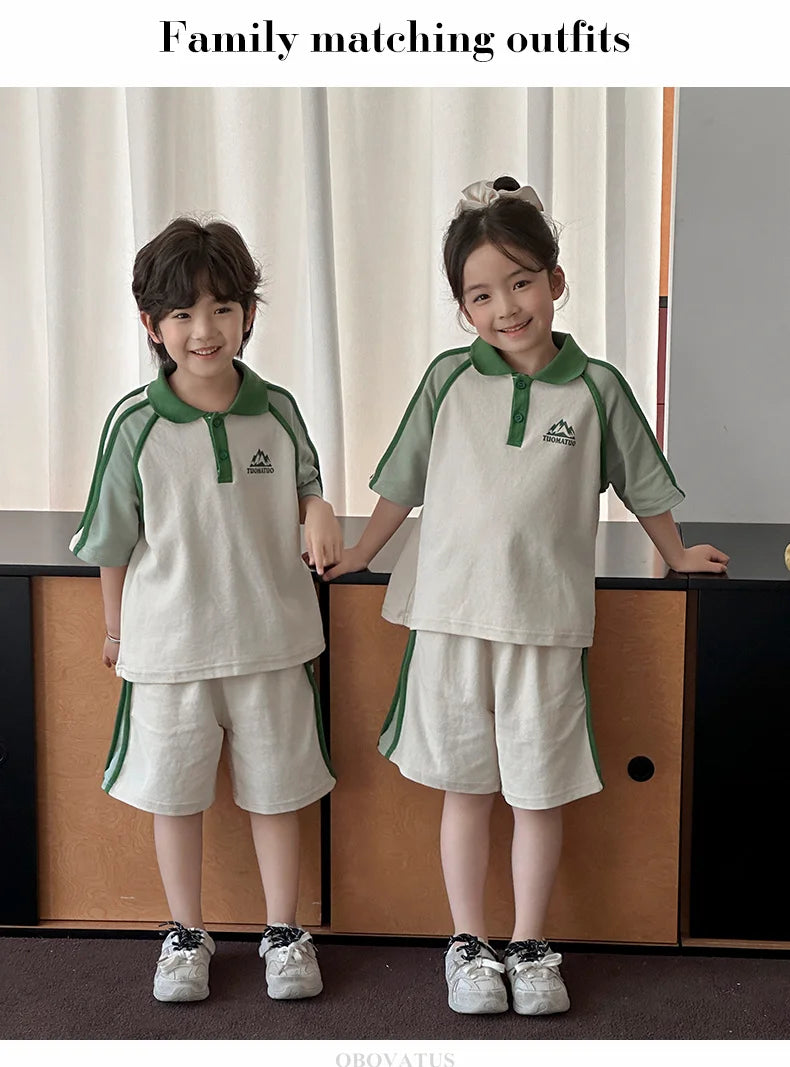 Couples Matching Outfit for Family Look Clothes Set Polo Shirt And Shorts 2 Pieces Clothing Suit New Summer Dad Mom Baby Costume