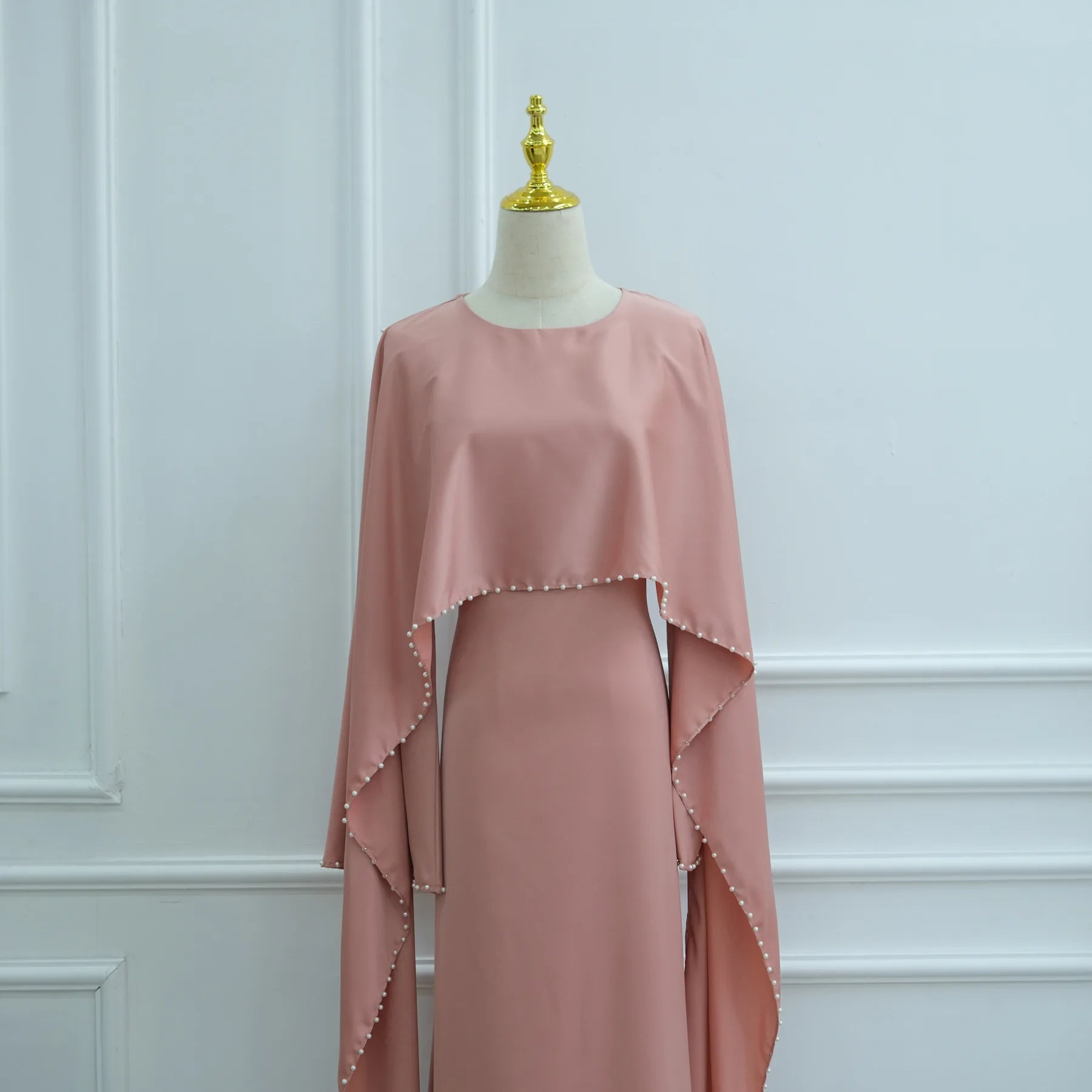 Muslim Dresses Women's Traditional Dresses And Abayas Eid Dubai Evening Dress Pearl Beaded Luxurious Robe Islamic Clothing