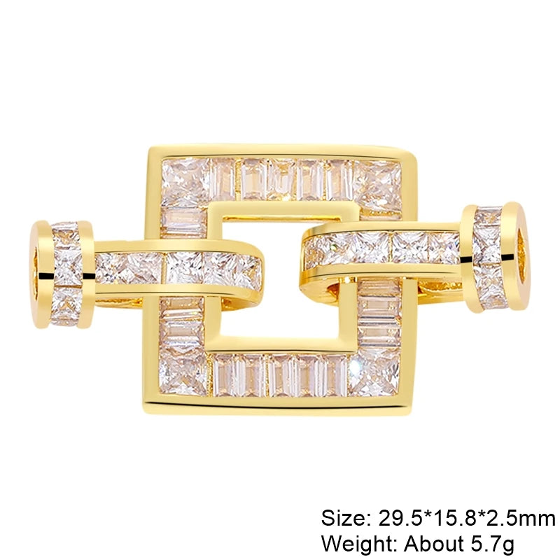 JUYA Gold Zirconia Clasp Hook Fasteners for Bracelets Silver Pearls for Jewellery Making Accessories Luxury Necklace Closures