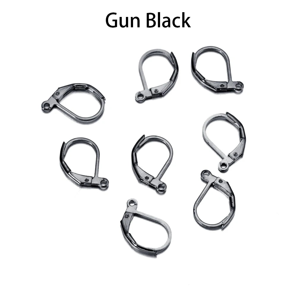 50pcs/lot Gold Silver French Lever Earring Hooks Wire Settings Base Hoops Earrings For DIY Jewelry Making Supplies Wholesale