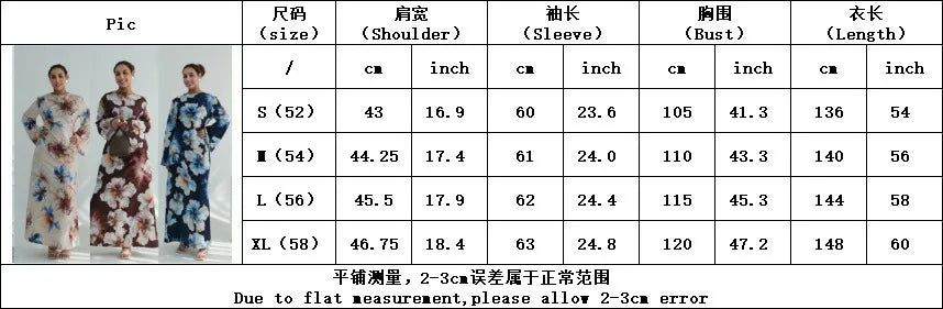 Muslim Dress for Women Flower Print  Party Abaya Dresses Arab Long Robe Morocco Dubai Kaftan Vestidos Jalabiya Ramadan Eid 2026