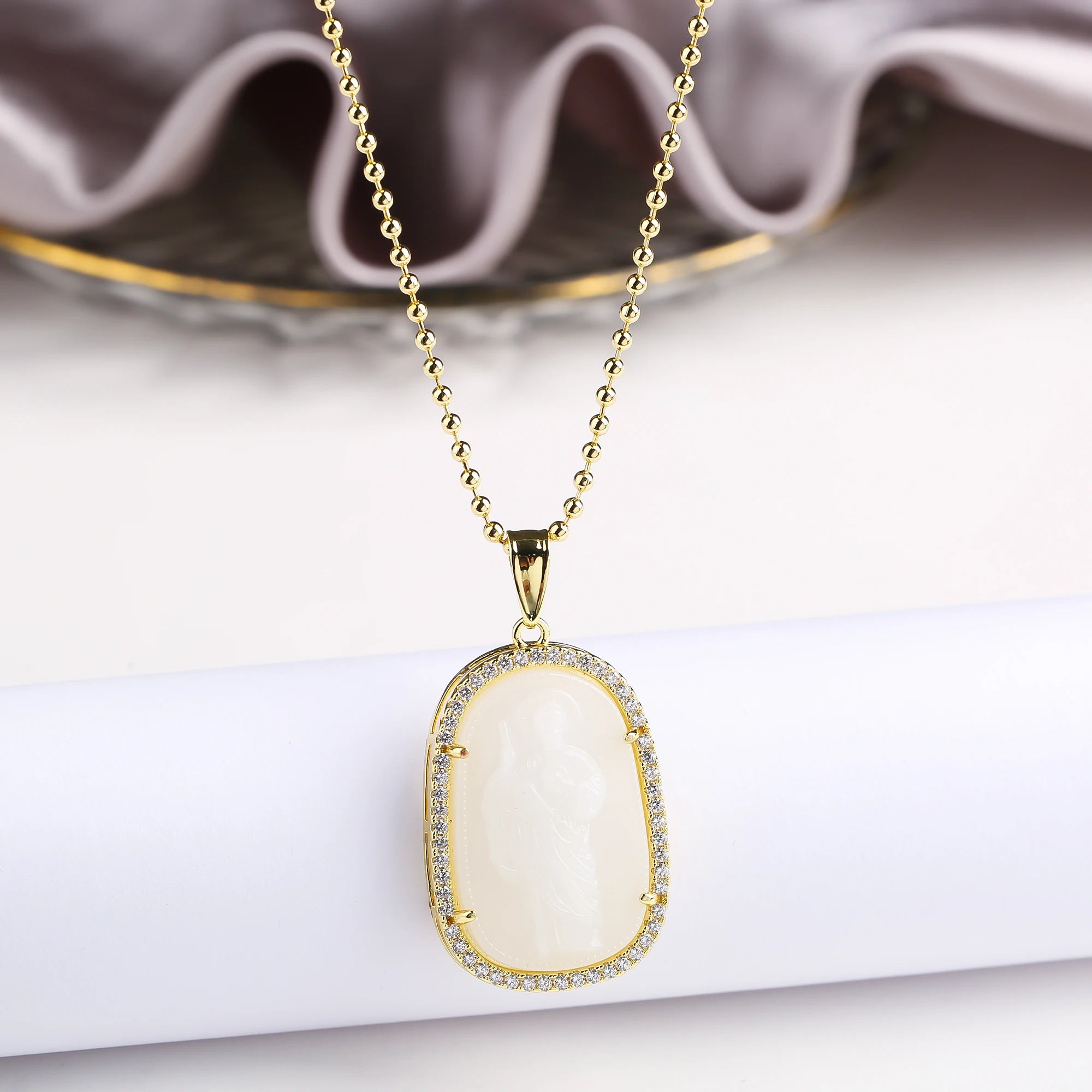 Gold/Silver Hot Sale Religious Style Gold Plated St. Jude Zircon Pendant Necklace Personalized for Man Woman Party Jewelry  Gift