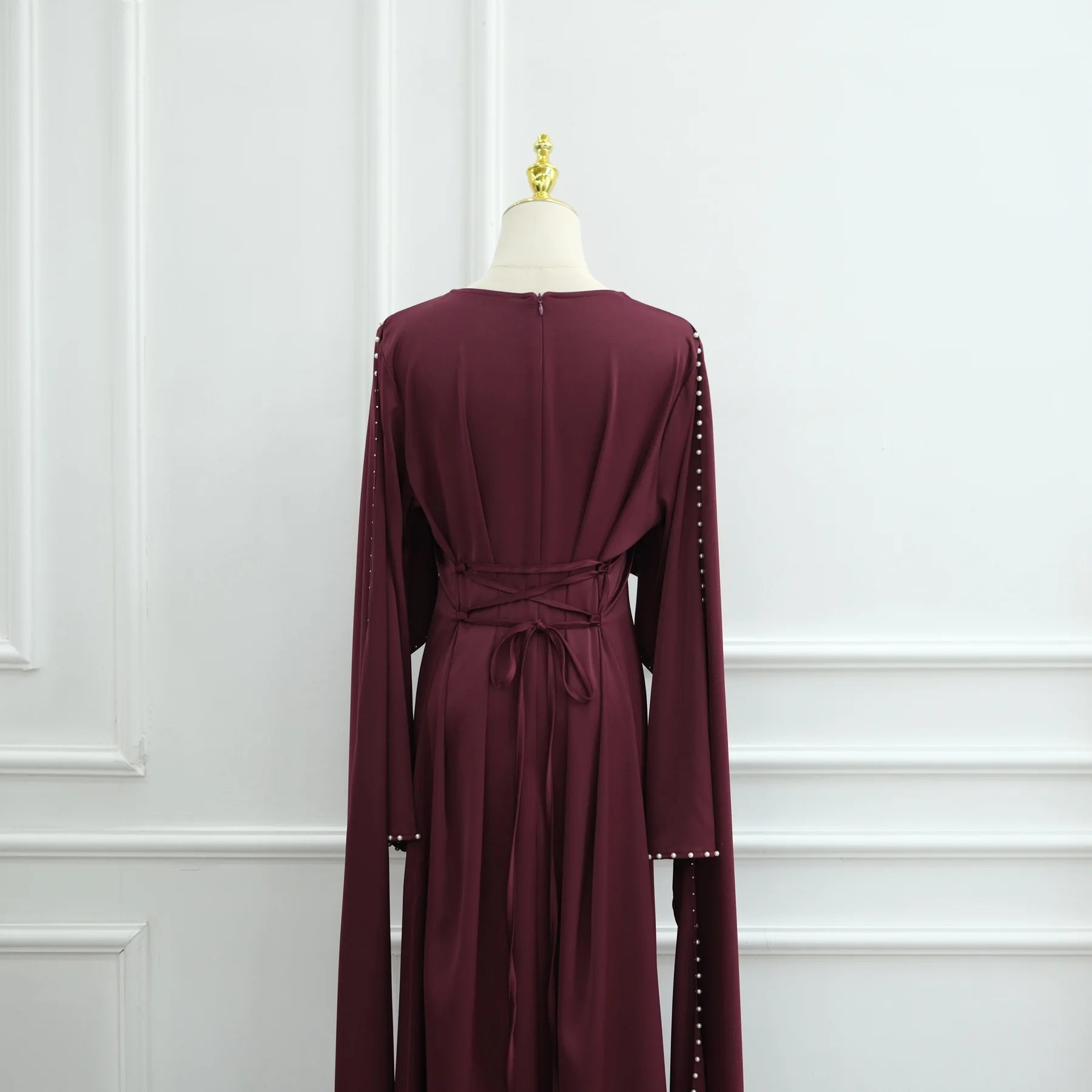 Muslim Dresses Women's Traditional Dresses And Abayas Eid Dubai Evening Dress Pearl Beaded Luxurious Robe Islamic Clothing