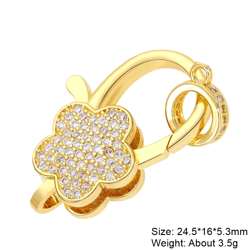JUYA Gold Zirconia Clasp Hook Fasteners for Bracelets Silver Pearls for Jewellery Making Accessories Luxury Necklace Closures