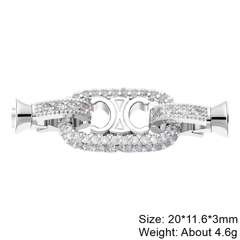 JUYA Gold Zirconia Clasp Hook Fasteners for Bracelets Silver Pearls for Jewellery Making Accessories Luxury Necklace Closures