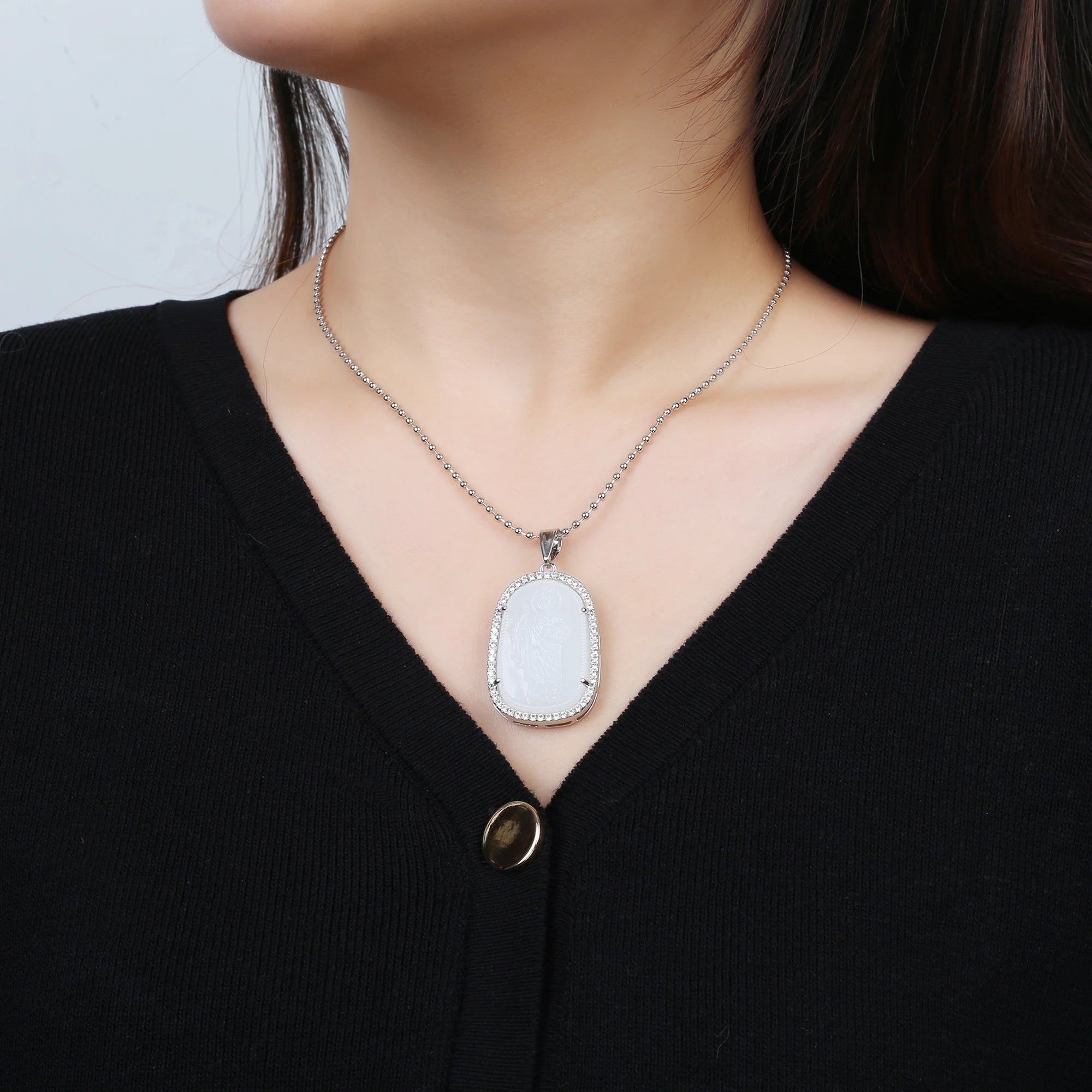 Gold/Silver Hot Sale Religious Style Gold Plated St. Jude Zircon Pendant Necklace Personalized for Man Woman Party Jewelry  Gift