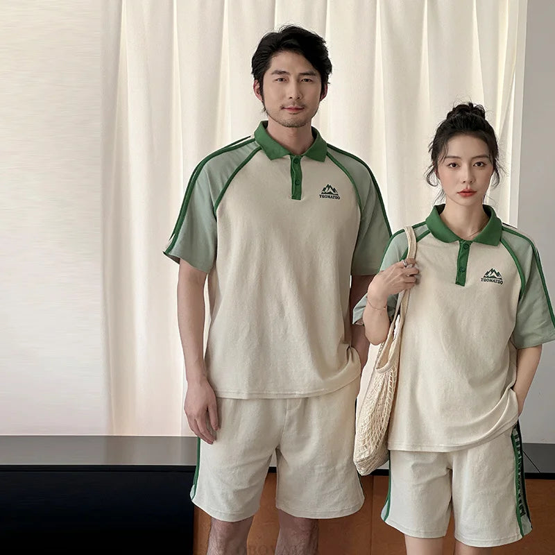 Couples Matching Outfit for Family Look Clothes Set Polo Shirt And Shorts 2 Pieces Clothing Suit New Summer Dad Mom Baby Costume