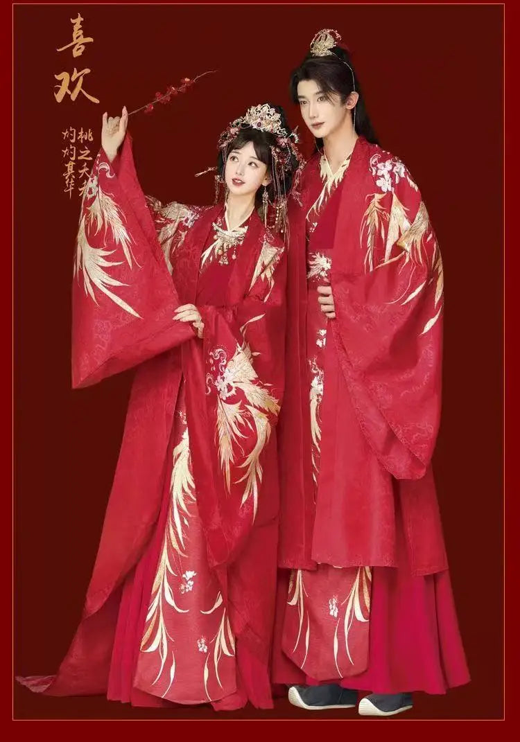Chinese Style Wedding Costume Traditional Song Dynasty Bride Groom Clothes Halloween Cosplay Suit Couples Art Photography Outfit