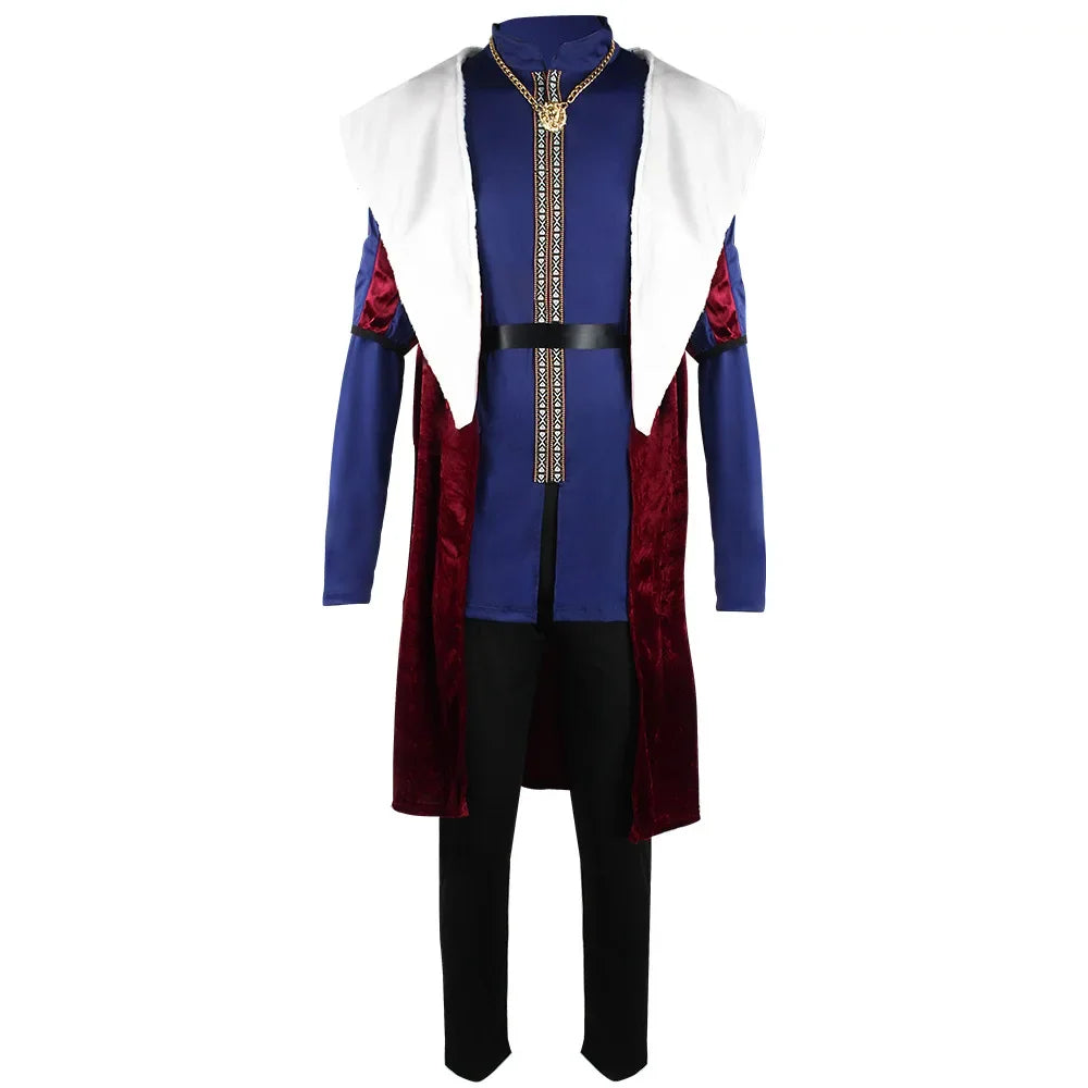 Medieval King and Queen Couple Costume Royal Retro Outfit  Adult Halloween Cosplay Fancy Renaissance Dress