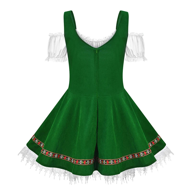 Traditional Couples Oktoberfest Costume Parade Tavern Bartender Waitress Outfit Cosplay Carnival  Halloween Fancy Party Dress